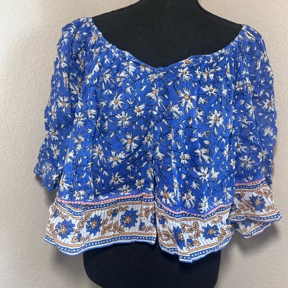 Poupette St Barth Off Shoulder Crop Top Blouse NWT - Picture 1 of 8